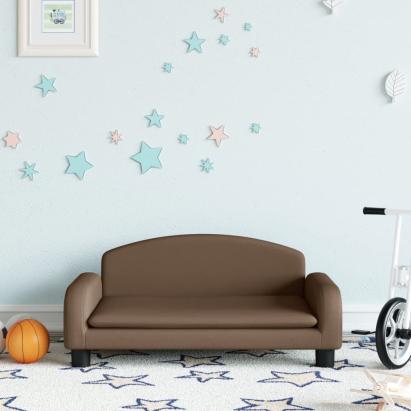 Canapea pentru copii, maro, 70x45x30 cm, material textil GartenMobel Dekor