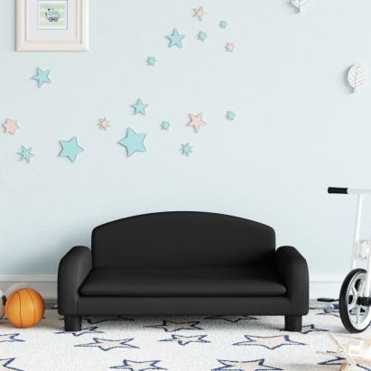 Canapea pentru copii, negru, 70x45x30 cm, material textil GartenMobel Dekor