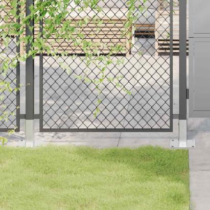 Baze stâlp pătrate 4 buc Argintiu 51x51 mm Oțel galvanizat GartenMobel Dekor