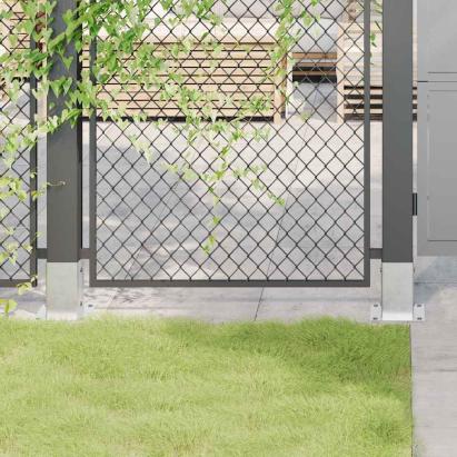 Baze stâlp pătrate 4 buc Argintiu 81x81 mm Oțel galvanizat GartenMobel Dekor