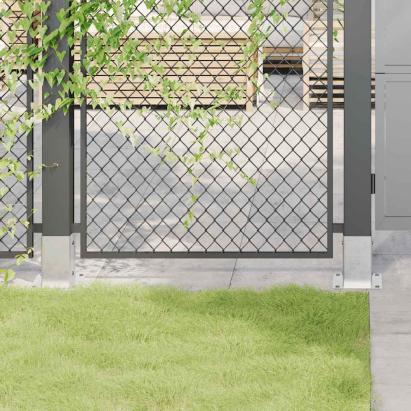 Baze stâlp pătrate 4 buc Argintiu 91x91 mm Oțel galvanizat GartenMobel Dekor