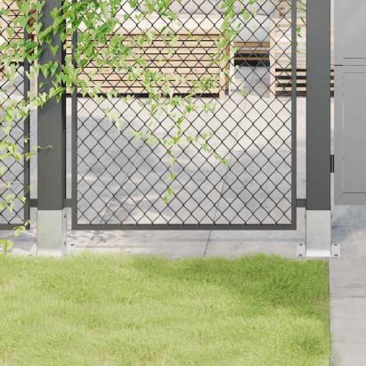 Baze stâlp pătrate 12 buc Argintiu 91x91 mm Oțel galvanizat GartenMobel Dekor