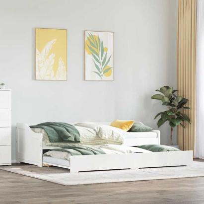 Pat de zi cu șutul fără saltea „IRUN” Alb 90x200 cm GartenMobel Dekor