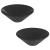 Lavoare 2 buc Negru lucios Ø42x14 cm Ceramic GartenMobel Dekor