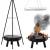 Gratar de gradina cu carbuni, grill rotund, trepied ajustabil, 64.5x64.5x150 cm, Chomik GartenVIP DiyLine