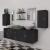 Set mobilier baie 11 piese, chiuvete și robinete incluse, negru GartenMobel Dekor