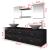 Set mobilier de baie, 9 piese, cu chiuvetă și robinet, negru GartenMobel Dekor