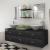 Set mobilier de baie, 9 piese, cu chiuvetă și robinet, negru GartenMobel Dekor