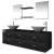 Set mobilier de baie, 9 piese, cu chiuvetă și robinet, negru GartenMobel Dekor