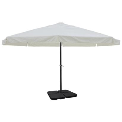 Umbrelă de soare de grădină din aluminiu cu bază portabilă, alb GartenMobel Dekor
