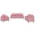 Set de canapele cu perne, 3 piese, roz, catifea GartenMobel Dekor