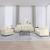 Set de canapele cu perne, 3 piese, crem, catifea GartenMobel Dekor