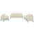 Set de canapele cu perne, 3 piese, crem, catifea GartenMobel Dekor