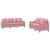 Set de canapele cu perne, 2 piese, roz, catifea GartenMobel Dekor