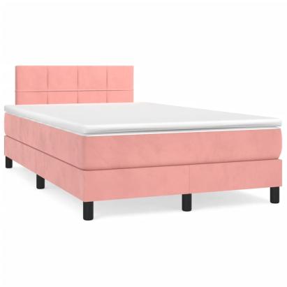 Pat box spring cu saltea, negru, 120x190 cm, catifea GartenMobel Dekor