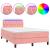 Pat cu arcuri, cu saltea și LED, roz, 120x190 cm catifea GartenMobel Dekor