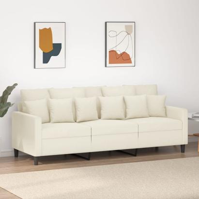 Canapea cu 3 locuri, crem, 180 cm, catifea GartenMobel Dekor