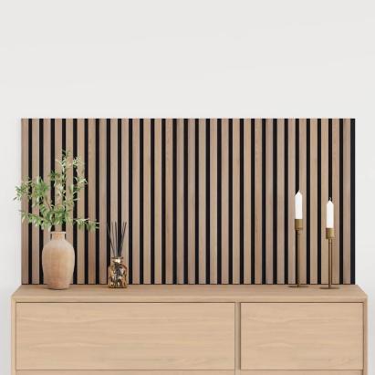 Panouri acustice de perete 2 buc șipci 60,5x60 cm furnir stejar GartenMobel Dekor