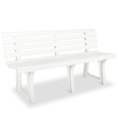 Bancă de grădină, alb, 145,5 cm, plastic GartenMobel Dekor