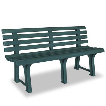 Bancă de grădină, verde, 145,5 cm, plastic GartenMobel Dekor