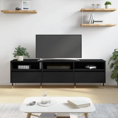 Comodă TV, negru, 150x30x44,5 cm, lemn prelucrat GartenMobel Dekor