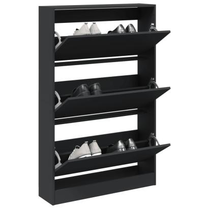 Pantofar, negru, 80x21x125,5 cm, lemn compozit GartenMobel Dekor