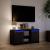 Dulap TV cu LED, negru, 100x34x50 cm, lemn prelucrat GartenMobel Dekor