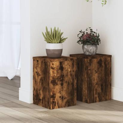 Suporturi de plante 2 buc. stejar fumuriu 20x20x30 cm lemn GartenMobel Dekor