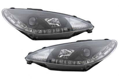 Faruri LED DRL Peugeot 207 (05.2006-06.2012) Negru Performance AutoTuning