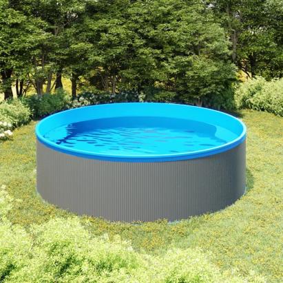 Piscină cu valuri, gri, 350x90 cm GartenMobel Dekor