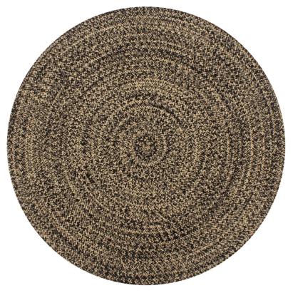 Covor manual, negru și natural, 90 cm, iută GartenMobel Dekor