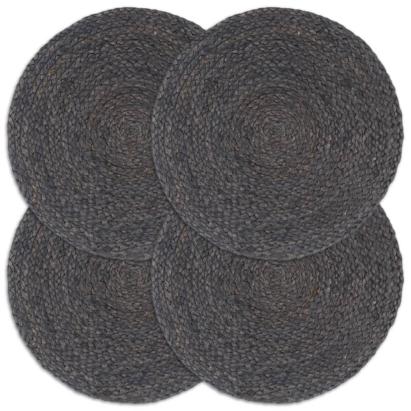 Naproane, 4 buc., gri închis, 38 cm, iută, rotund GartenMobel Dekor
