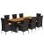 Set mobilier de grădină cu perne, 9 piese, negru, poliratan GartenMobel Dekor