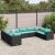 Set mobilier de grădină cu perne, 9 piese, negru, poliratan GartenMobel Dekor