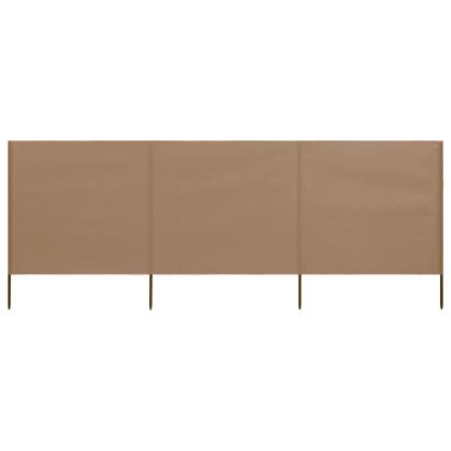 Paravan anti-vânt cu 3 panouri, gri taupe, 400 x 160 cm textil GartenMobel Dekor