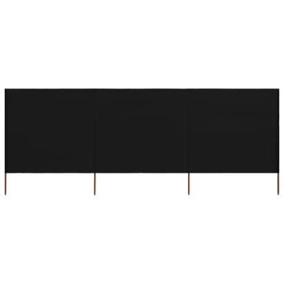Paravan anti-vânt cu 3 panouri, negru, 400 x 160 cm, textil GartenMobel Dekor