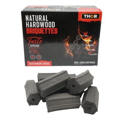 Carbuni pentru gratar, brichetati, hexagonali, din lemn de esenta tare, ardere 5 ore, 10 kg, Thor GartenVIP DiyLine