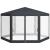 Pavilion/foisor pentru gradina/terasa, cadru metalic, cu plasa de tantari, gri inchis, 3.94x3.94x2.5 m GartenVIP DiyLine