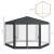 Pavilion/foisor pentru gradina/terasa, cadru metalic, cu plasa de tantari, gri inchis, 3.94x3.94x2.5 m GartenVIP DiyLine