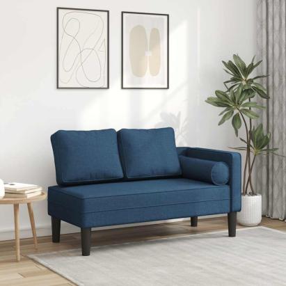 Șezlong cu perne, albastru, material textil GartenMobel Dekor