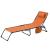 Sezlong pentru gradina, otel, reglabil, cu tetiera, buzunar lateral, portocaliu, 190x58x30 cm, Miami GartenVIP DiyLine