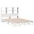 Pat cu bibliotecă fără saltea, alb, 120x190 cm, lemn masiv GartenMobel Dekor