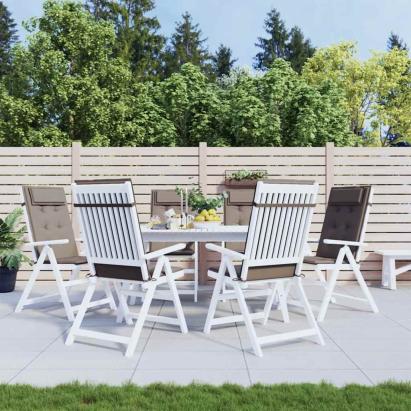 Perne scaun cu spătar înalt, 6 buc, gri taupe, țesătură Oxford GartenMobel Dekor
