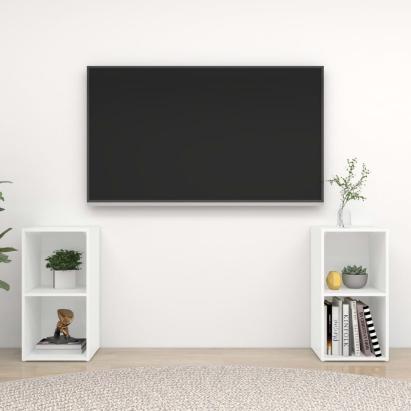 Dulapuri TV, 2 buc., alb, 72x35x36,5 cm, lemn prelucrat GartenMobel Dekor