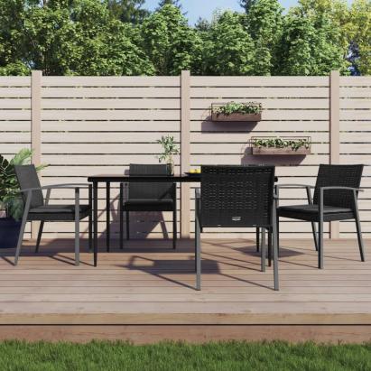 Set mobilier de grădină cu perne, 5 piese, poliratan și oțel GartenMobel Dekor