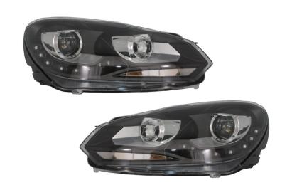 Faruri LED VW Golf 6 VI (10.2008-2012) DAYLIGHT DRL GTI Look Negru Performance AutoTuning