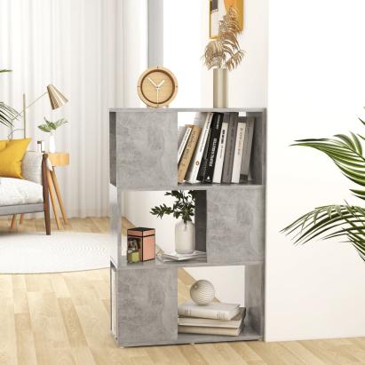 Bibliotecă/Separator cameră, gri beton, 60x24x94 cm, PAL   GartenMobel Dekor