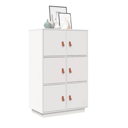 Dulap înalt, alb, 67x40x108,5 cm, lemn masiv de pin GartenMobel Dekor