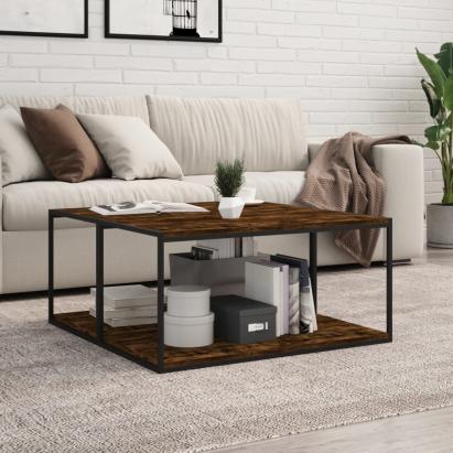 Rafturi perete 4 buc. stejar fumuriu 80x40x1,5 cm lemn compozit GartenMobel Dekor