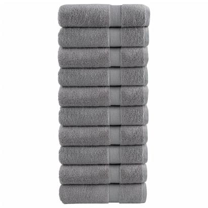 Prosoape de duș premium SOLUND 10 buc gri 70x140cm 600 gsm GartenMobel Dekor
